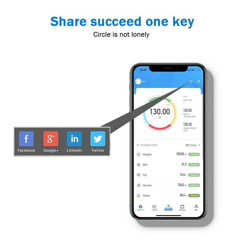 ميزان الاشخاص الذكي بالبلوتوث Smart Body Scale